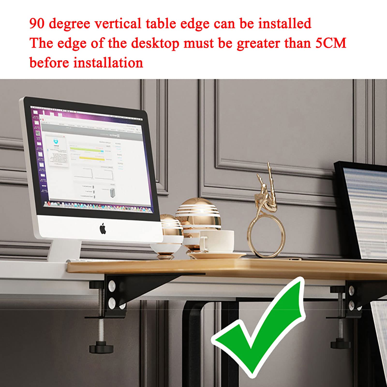 Keyboard Tray Under Desk, Pull Out Keyboard Tray with C Clamp, Computer Drawer for Typing, Ergonomic Desk Computer Keyboard Stand, Perfect for Home or Office