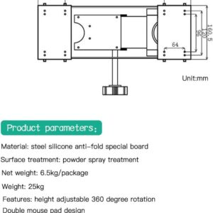 Keyboard Tray, Keyboard Platform Height Adjustable with Wrist Rest Rotating Keyboard Tray Under Desk Tilt Angle Adjustable Extendable Keyboard Drawers (Color : Beam Section, Size : 75cm)