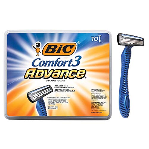 BIC Comfort 3® Advance® Disposable Razor, Blue, 10 Pack