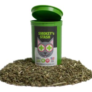 Smokey's Stash Organic Catnip OG puss Potent cat nip for Cats Small pop top