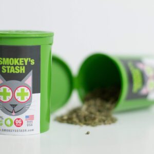 Smokey's Stash Organic Catnip OG puss Potent cat nip for Cats Small pop top