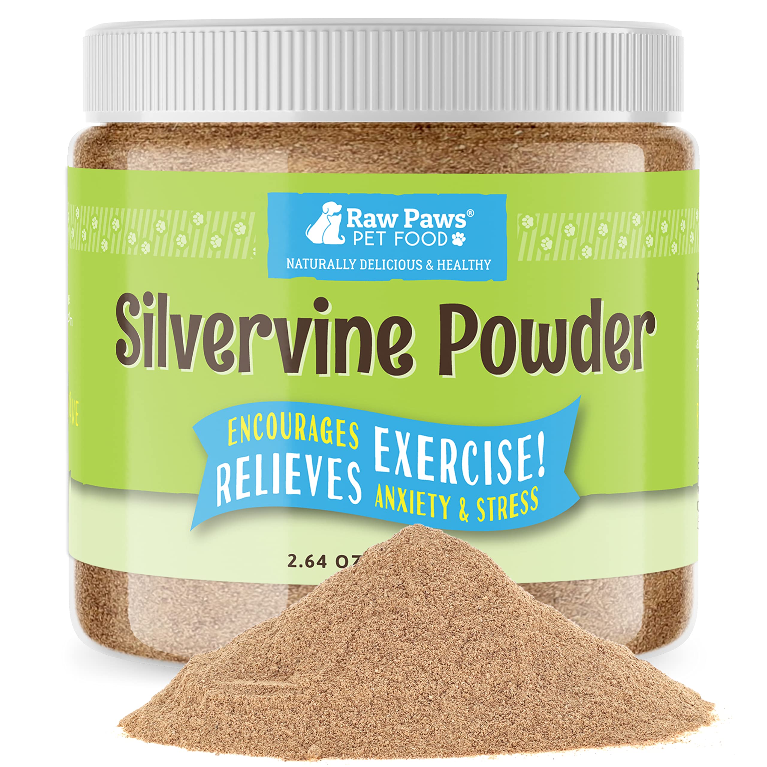 Raw Paws Silvervine Powder, 75 Grams - 2X More Attractive than Catnip for Cats, 100% Silver Vine Gall Fruit Powder, Matatabi Silvervine Cat Toy for Indoor Cats, Catnip Kitten Toys, Silvervine for Cats