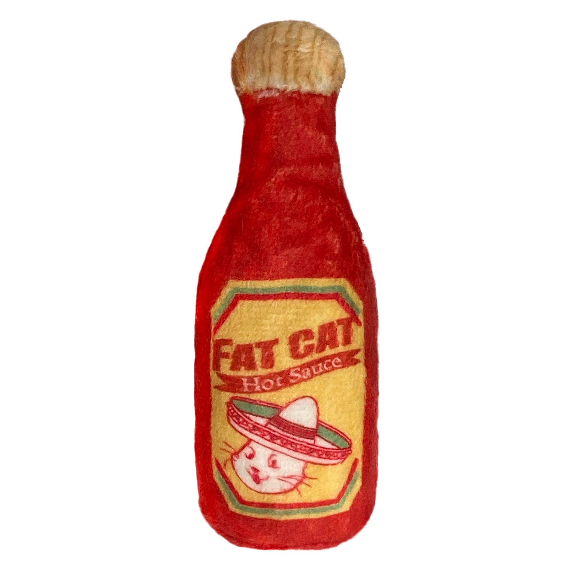 Huxley & Kent Cat Toy | Fat Cat Hot Sauce | Snack Attack Strong Catnip Filled Cat Toy | Soft Plush Kitty Toy with Catnip and Crinkle | Kittybelles