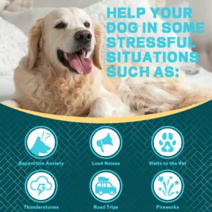 Hemp Calming Chews for Dogs - Dog Calming Treats Anxiety Relief 100% Golden Ratio of Natural Ingredients Calming Dog Treats, Aid with Separation, Barking, Stress Relief, Thunderstorms - Duck Flavor