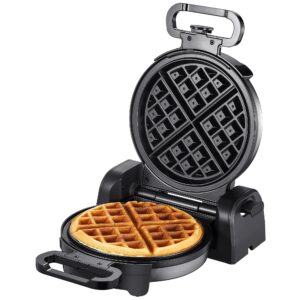 waffle maker, yabano belgian waffle iron with 180°rotating design, non-stick plate, cool touch handle, 1080w fast heating waffle machine for breakfast, snacks