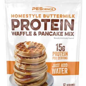 PEScience Buttermilk Protein Pancake & Waffle Mix, Just Add Water, 12 Servings