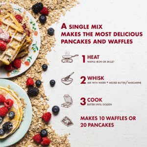 Classique Fare Belgian Waffle Mix - Makes Light and Crisp Waffles, Pancakes, Muffins & Crepes - Works with Waffle Maker - Fast and Fresh Breakfast Foods - 1 Pound (Pack of 6)