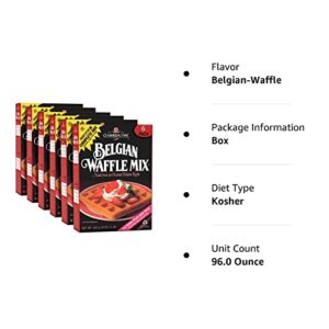 Classique Fare Belgian Waffle Mix - Makes Light and Crisp Waffles, Pancakes, Muffins & Crepes - Works with Waffle Maker - Fast and Fresh Breakfast Foods - 1 Pound (Pack of 6)