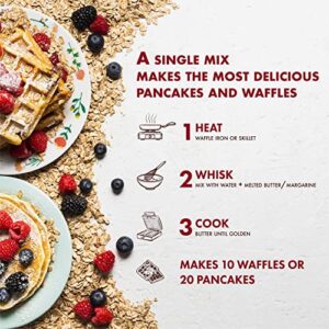 Classique Fare Belgian Waffle Mix - Makes Light and Crisp Waffles, Pancakes, Muffins & Crepes - Works with Waffle Maker - Fast and Fresh Breakfast Foods - 1 Pound (Pack of 6)