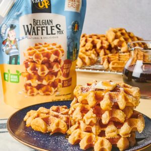 Farin'UP Belgian Waffle Mix with Pearl Sugar, 16oz | Resealable, No Mess Packaging (Pack of 1)