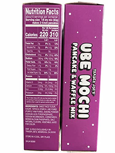 Trader Joe's Ube Mochi Pancake & Waffle Mix, 13.3 oz (Pack of 2)