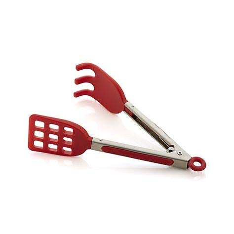 Mini Easy-Grip Waffle Tongs Holder, Non-Slip Handle,Red (1pc Waffle tongs)