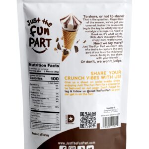 Just The Fun Part, Bite-Size Crispy Mini Waffle Cones with Premium Belgian Chocolate, Great for Snacks, Dessert, Grab & Go - Kosher, Dark Chocolate (Pack of 6)