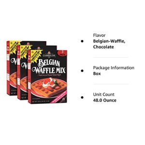 Classique Fare Belgian Waffle Mix - Makes Light and Crisp Waffles, Pancakes, Muffins & Crepes - Works with Waffle Maker - Fast and Fresh Breakfast Foods - 16 Oz Boxes (Pack of 3)