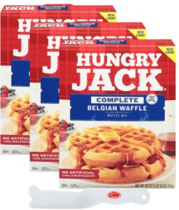 hungry jack complete belgian waffle mix (pack of 3) with by the cup butter spreader