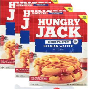 Hungry Jack Complete Belgian Waffle Mix (Pack of 3) with By The Cup Butter Spreader