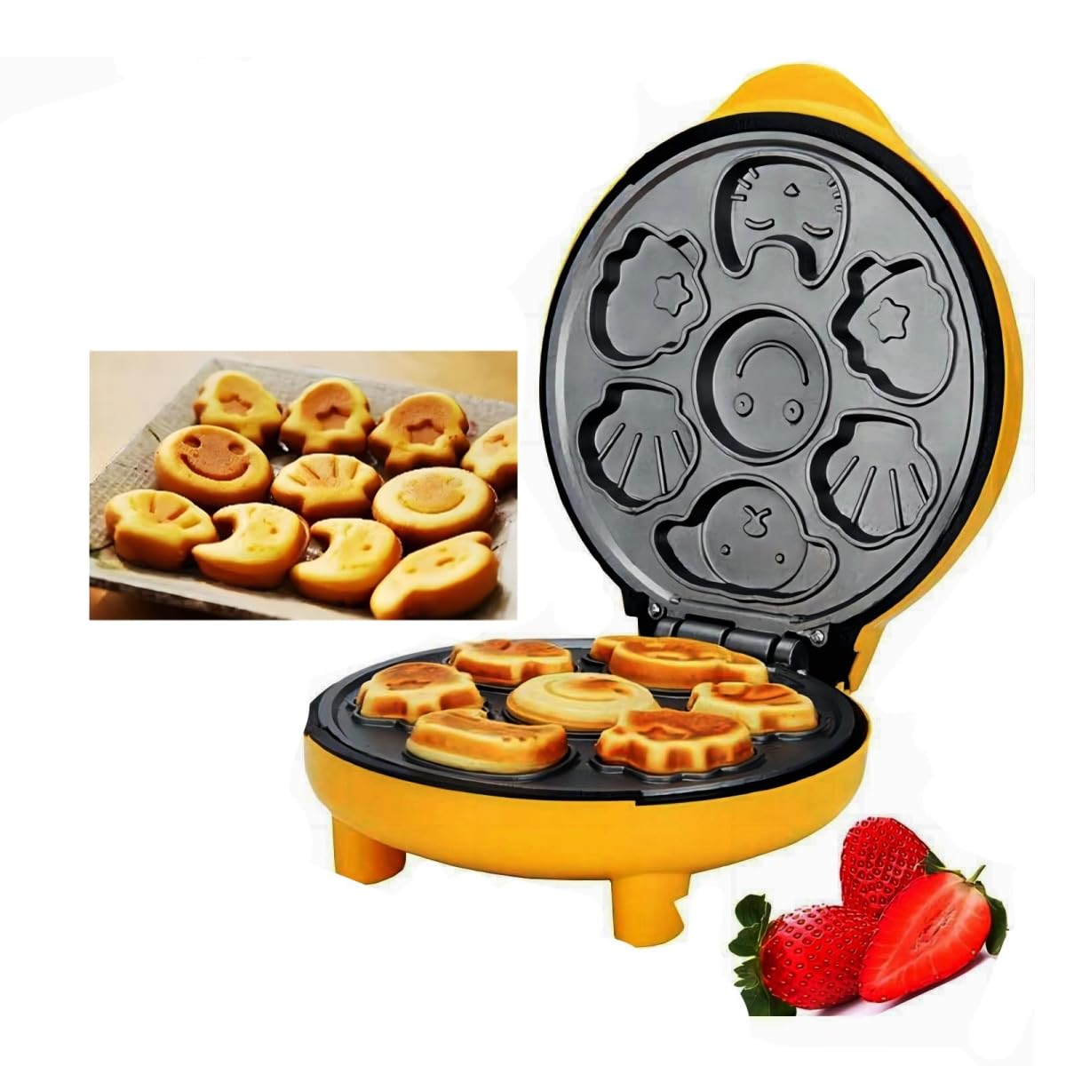 Waffle Maker for Kids 7 Different Shaped Pancakes Animal Waffle Maker Electric Nonstick Waffler Iron, Pan Cake Cooker