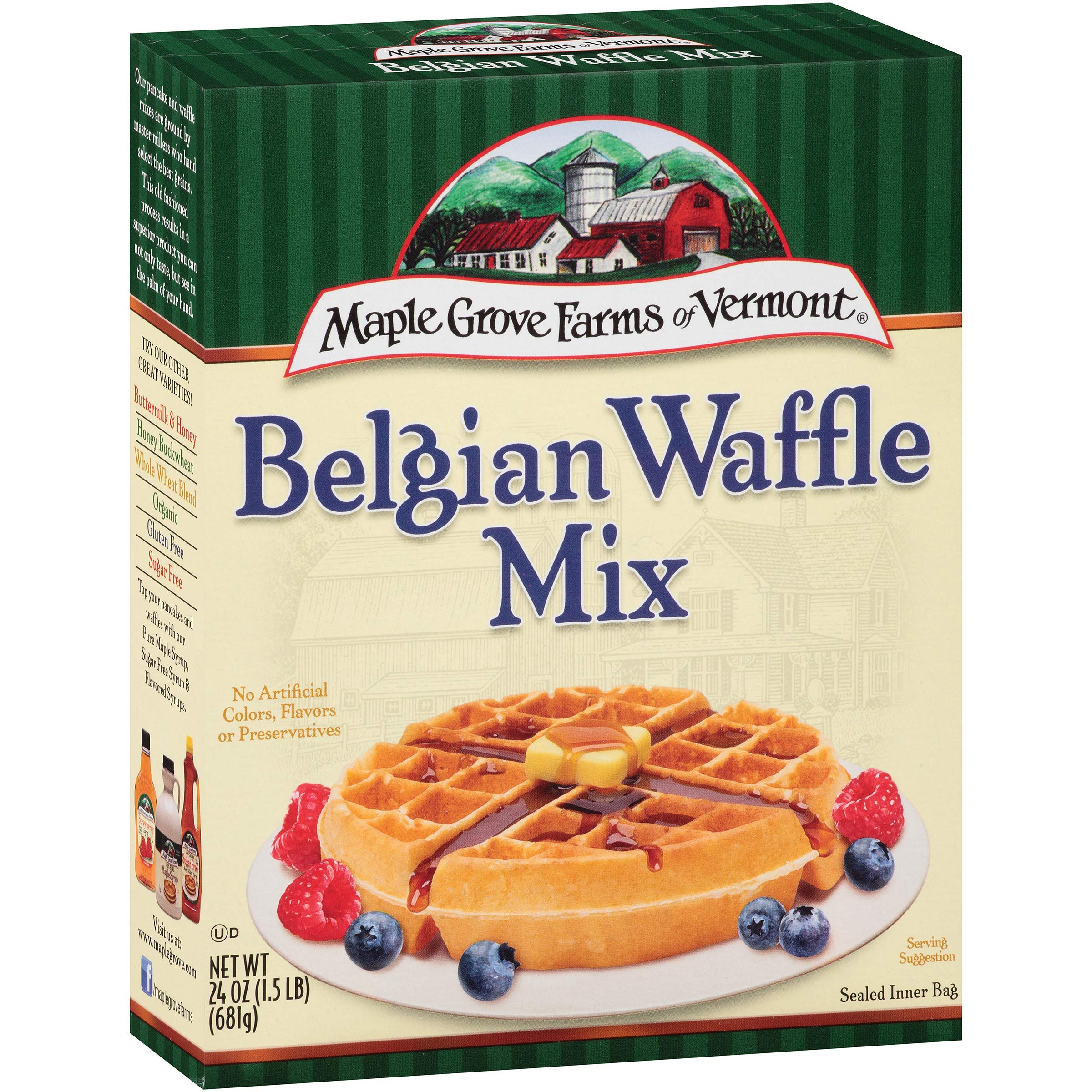 Maple Grove Farms Belgian Waffle Mix, 24 Ounce, (Pack of 2)