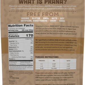 Living Prana BaseCakes Gluten-free Buckwheat Organic Pancake & Waffle Mix Plant Based Just-Add-Water (12oz)