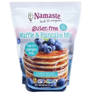 namaste foods gluten free waffle & pancake mix, 48 oz