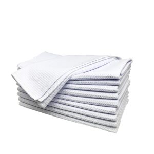 DrupsCo Waffle Weave Towels - Set of 10 Waffle Weave Towels - 16x24 inch Waffle Weave Microfiber Towel