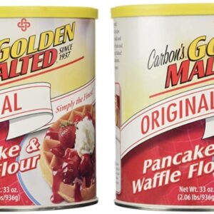 Golden Malted Pancake & Waffle Flour, Original, 33-Ounce Cans (Pack of 2)