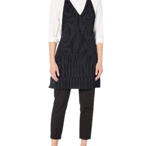 Uncommon Threads womens V-neck Formal Apron, Pin Stripe, One Size US