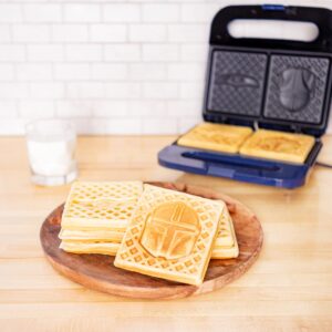 Uncanny Brands Mandalorian Waffle Maker - Bounty Hunter & Baby Yoda Waffles - Star Wars Kitchen Appliance