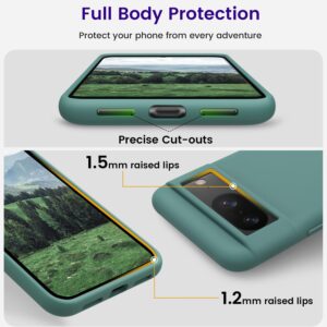 OTOFLY Designed for Pixel 8 Case, [Military-Grade Drop Protection][Anti-Scratch Microfiber Lining] Silicone Slim Thin Shockproof Phone Case for Google Pixel 8 (Pine Green)