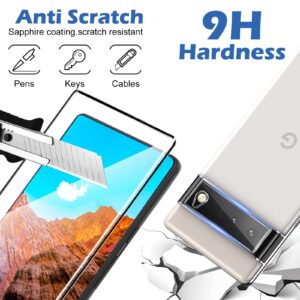 Arshek Screen Protector (2 Pack) for Google Pixel 6 Pro, 9H Tempered Glass, Ultrasonic Fingerprint Compatible, HD Clear, 3D Curved, Scratch Resistant, Case Friendly, 6.71 inch