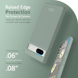 TUDIA MergeGrip Designed for Google Pixel 7a Case (2023), [MagSafe Compatible] Military Grade Slim Dual Layer Raised Edge Non-Slip Heavy Duty Protective Phone Case - Green Lily