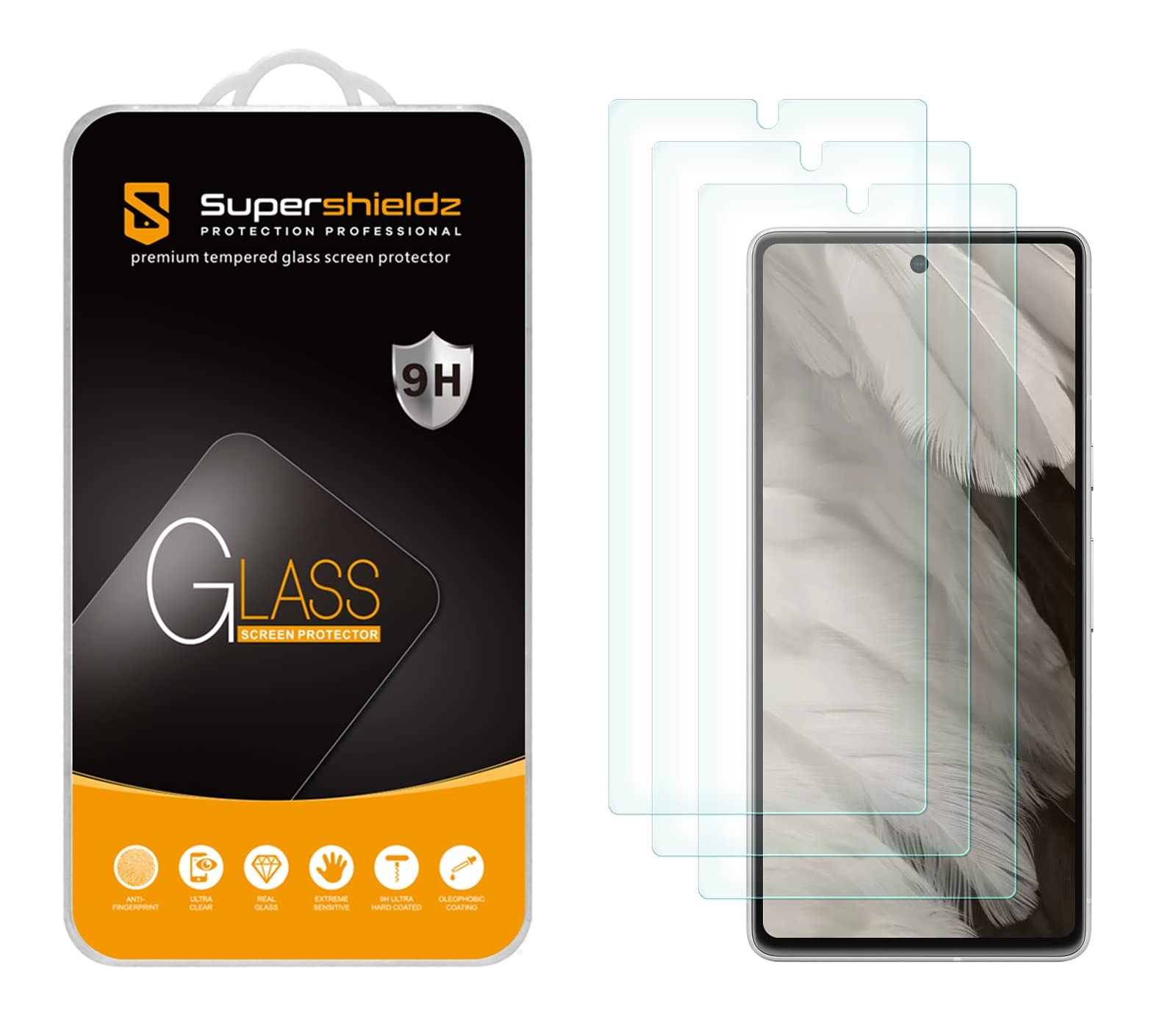 Supershieldz (3 Pack) Designed for Google Pixel 7a Tempered Glass Screen Protector, 0.33mm, Anti Scratch, Bubble Free