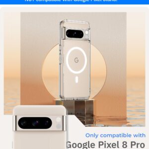 LONLI JIC - for Pixel 8 Pro Case - Tough Clear Protective Phone Case - [Built-in Magnets for Magsafe] - [10 FT Drop Protection]
