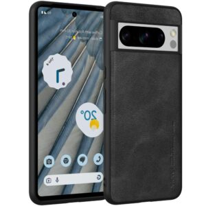 x-level google pixel 8 pro case, thin slim premium pu leather soft tpu bumper shockproof protective phone cover for google pixel 8 pro 2023 (black)