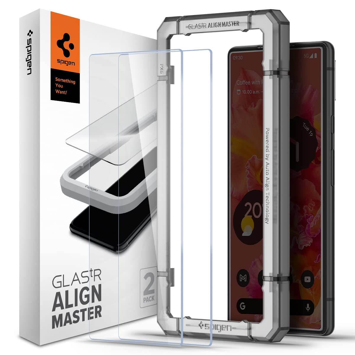 Spigen Tempered Glass Screen Protector [GlasTR AlignMaster] designed for Pixel 6 (2021) - [2 Pack]