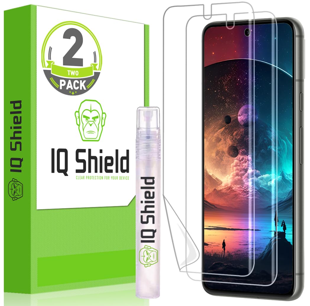 IQShield 2 Pack for Google Pixel 8 Pro Screen Protector: Clear TPU Film, Bubble-Free Installation, Scratch-Resistant, Case Friendly, HD Clarity for Ultimate Protection. Fingerprint Unlock