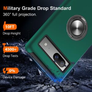 JAME for Google Pixel 8 Case, Slim Fit Case for Pixel 8 with Ring Holder Kickstand [Military Grade Drop Tested] [TPU+PC] Dual Layer Shockproof Protective Phone Case for Google Pixel 8, Green