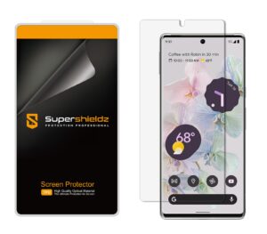 supershieldz (2 pack) designed for google pixel 6 pro screen protector, high definition clear shield (tpu)