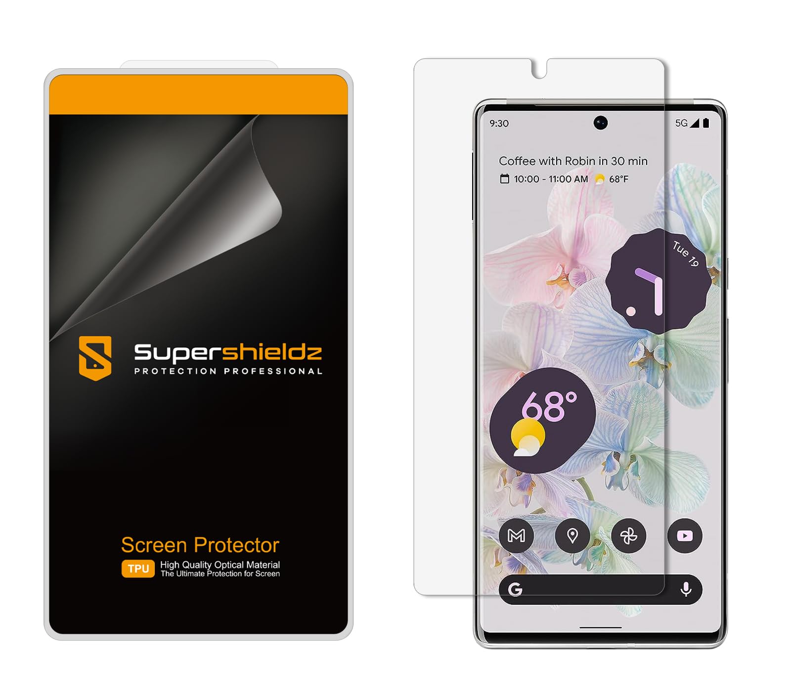 Supershieldz (2 Pack) Designed for Google Pixel 6 Pro Screen Protector, High Definition Clear Shield (TPU)