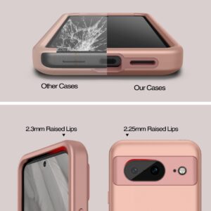 WeLoveCase for Google Pixel 8 Case, 3 in 1 Full Body Heavy Duty Protection Hybrid Shockproof TPU Bumper Phone Case for Google Pixel 8, Rose Gold