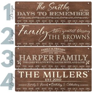 Gifts for Her Mom-Grandma, Personalized Family Birthday Calendar, DIY Wooden Birthday Reminder with Family Name, Custom Event Calendar Board, Grandma Gifts, Housewarming Gifts