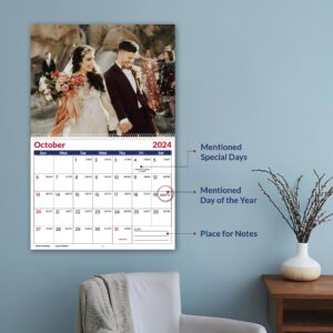 Custom Photo Wall Calendar 2024-2025 for Home & Office - Print 13 Memories & Make Your Own Personalized Calendar from July 2024 to June 2025 - Gift