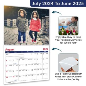 Custom Photo Wall Calendar 2024-2025 for Home & Office - Print 13 Memories & Make Your Own Personalized Calendar from July 2024 to June 2025 - Gift