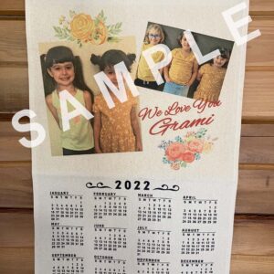 Personalized Photo Cloth Calendar, Photo W/Caption, 12 months calendar from Jan. 2024 - Dec. 2024, Perfect for gifts, office, and home