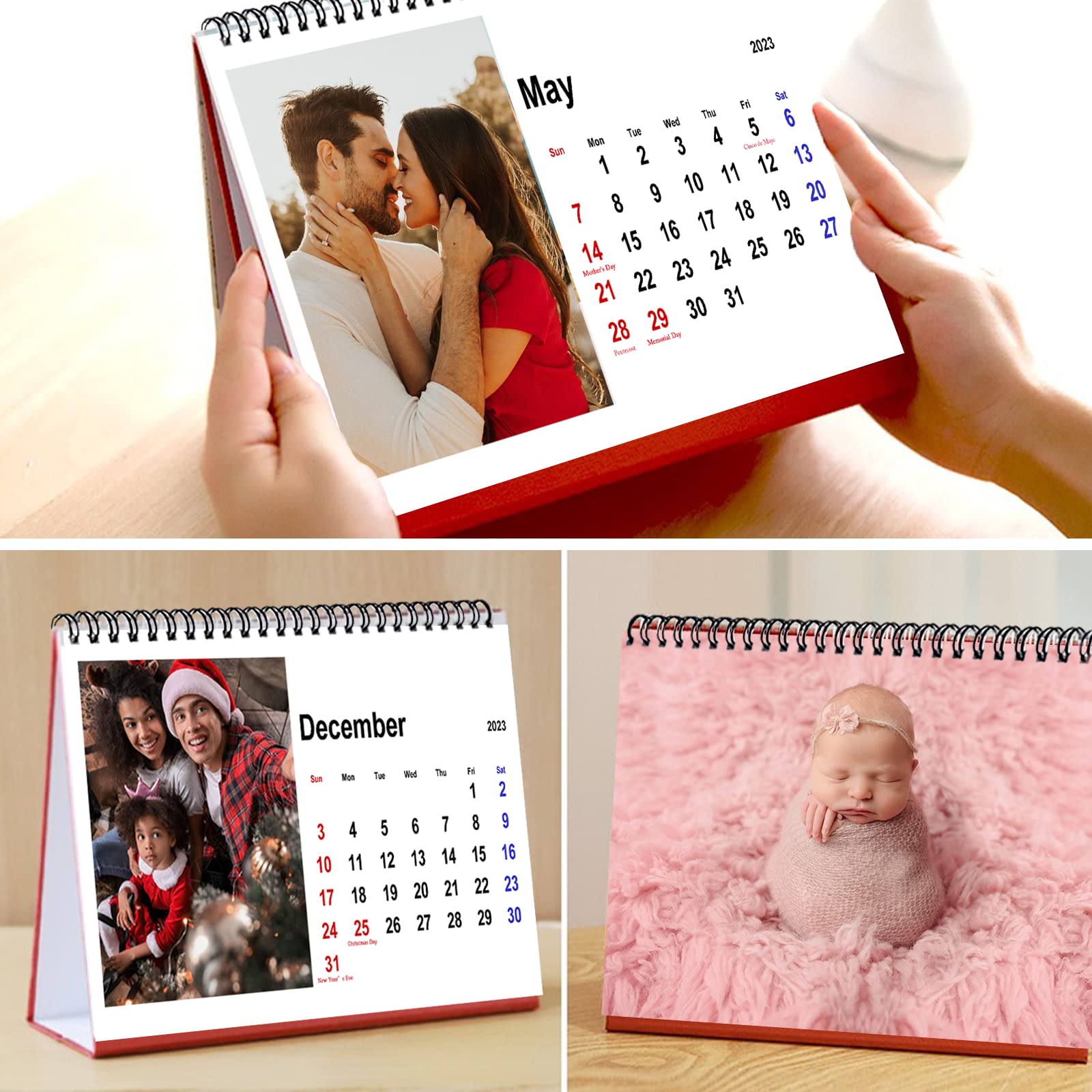 Custom Calendar 2023 with Your Photo Album, Personalized Calendar Monthly 13 Pictures for Desk, Office, Home Use Horizontal 8.3" x 6.7"