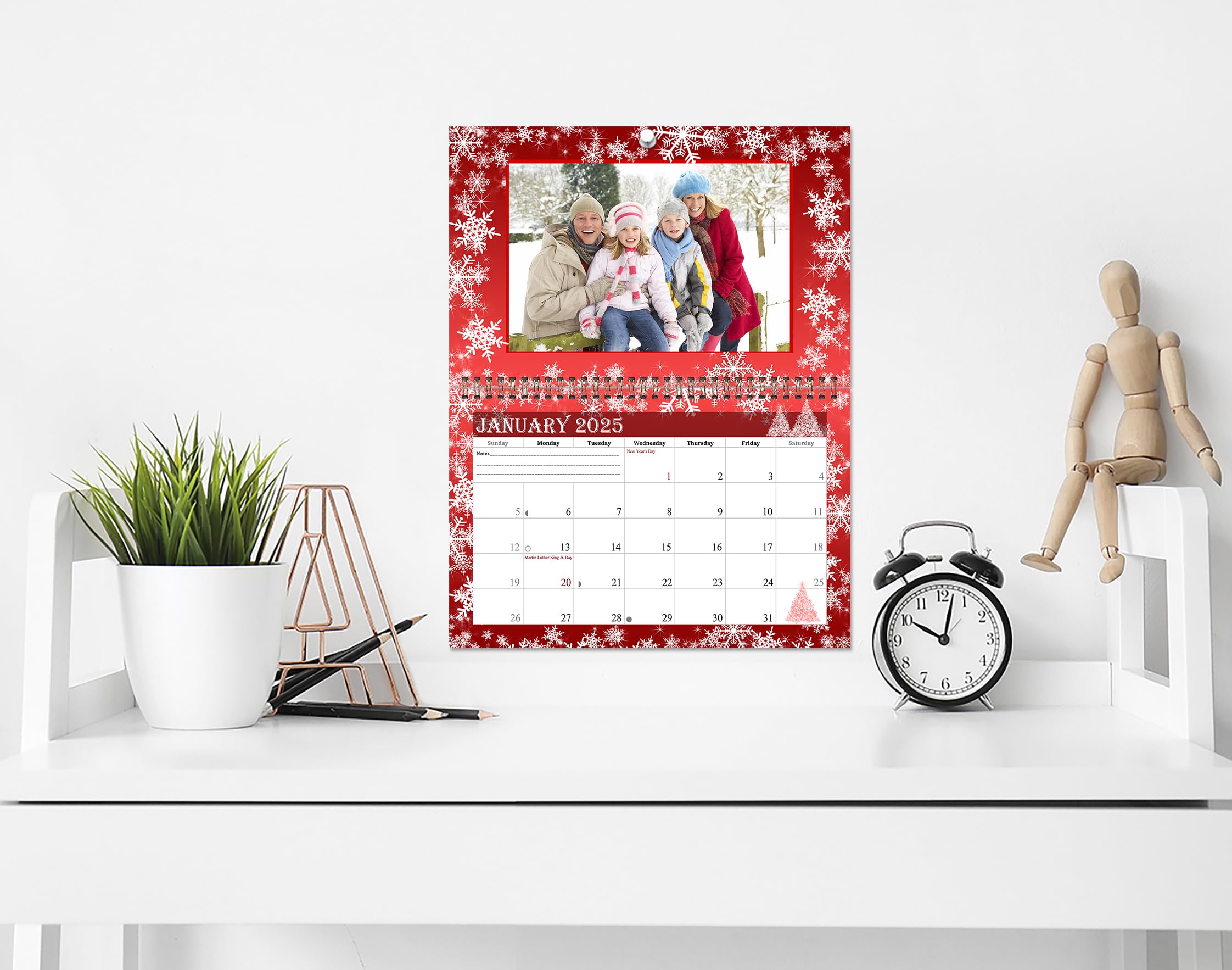 2025 Photo Frame Wall Spiral-bound Calendar (Add Your Own Photos) - 12 Months Desktop/Wall Calendar/Planner - (Edition #08)