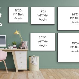 Personalized Acrylic Calendar for Wall - Ships Next Day, Made in America, Clear Dry Erase Planner for Home, Office, & Family, Glass Calendar Alternative, Easy to Clean (Clear - 16x20)