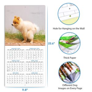 2024-2025 Wall Calendar – 18 Monthly Pooping Dogs Calendar 2024-2025, Jul 2024 - Dec 2025, Funny Dog Calendar Gag Gifts, 11.8" x 23.6" (Open), 11.8" x 11.8"(Closed), Perfect White Elephant Gift Funny