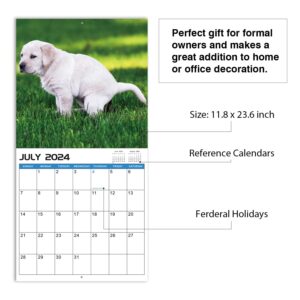 2024-2025 Wall Calendar – 18 Monthly Pooping Dogs Calendar 2024-2025, Jul 2024 - Dec 2025, Funny Dog Calendar Gag Gifts, 11.8" x 23.6" (Open), 11.8" x 11.8"(Closed), Perfect White Elephant Gift Funny