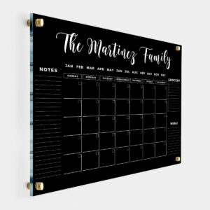 black family name calendar personalized calendar 2024 - personalized dry erase board, horizontal wall calendar, monthly and weekly calendar, housewarming gift, goals, to do